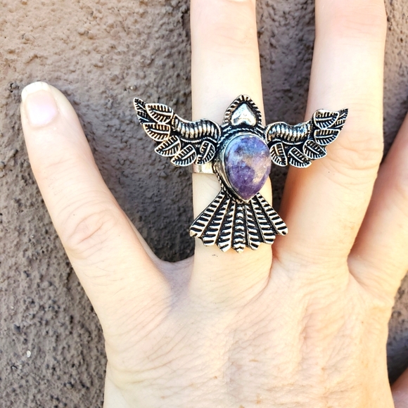 New Lepidolite 925 Silver Mystic Ring. - Picture 11 of 16